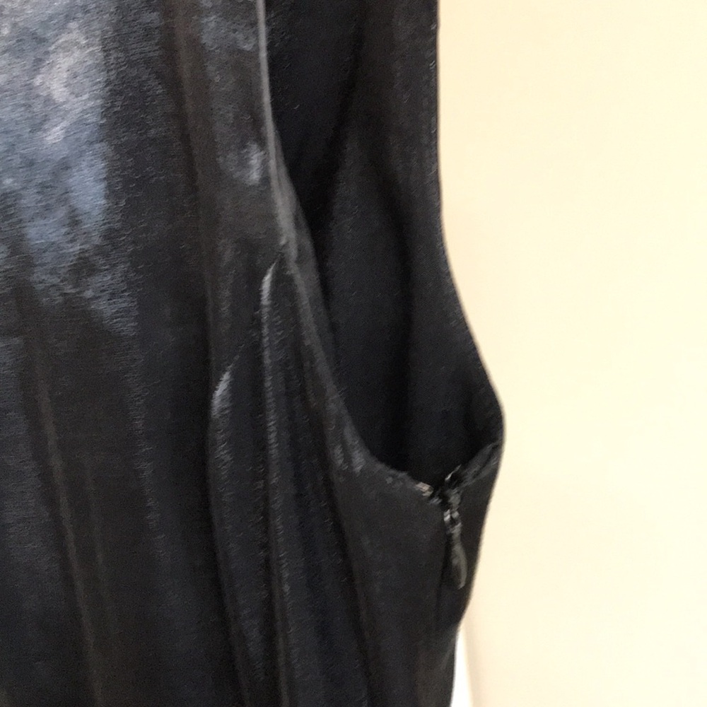 Vintage Black / Charcoal Silver Metallic Maxi Dress; Shimmery; Cutout Back; Sz 2 - Picture 7 of 16